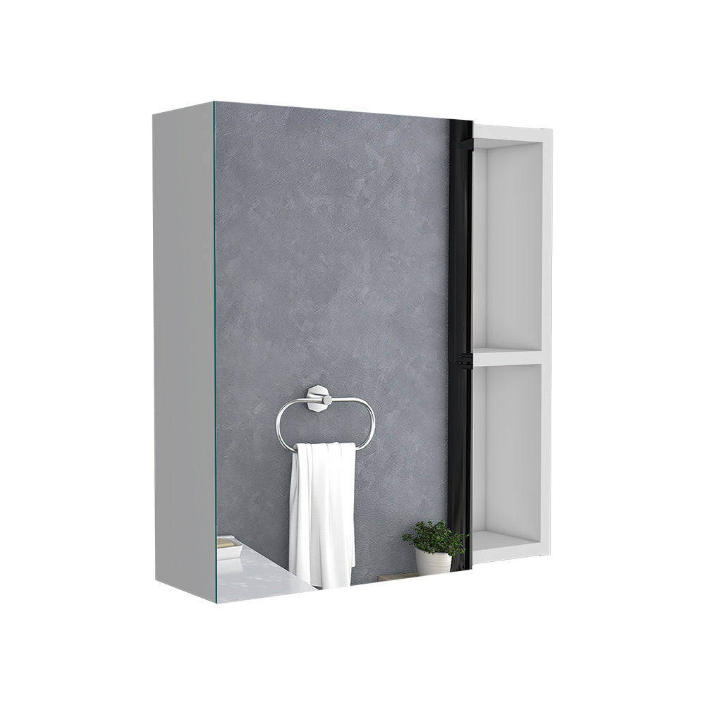 Clifton Medicine Cabinet Mirror - Five Internal Shelves, White Finish