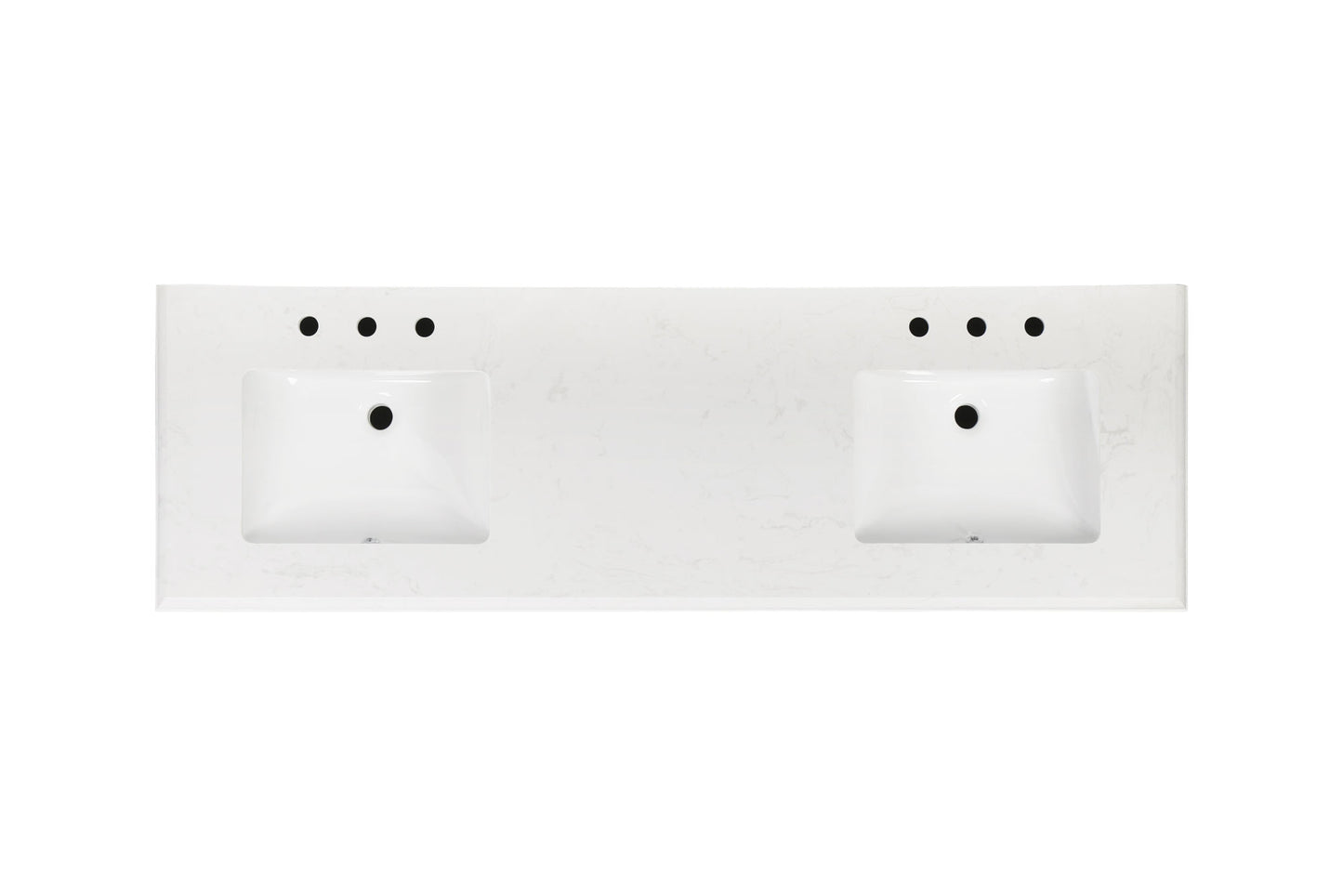72-Inch White Vanity Sink Combo - Marble Countertop & Fully Assembled Bathroom Cabinet