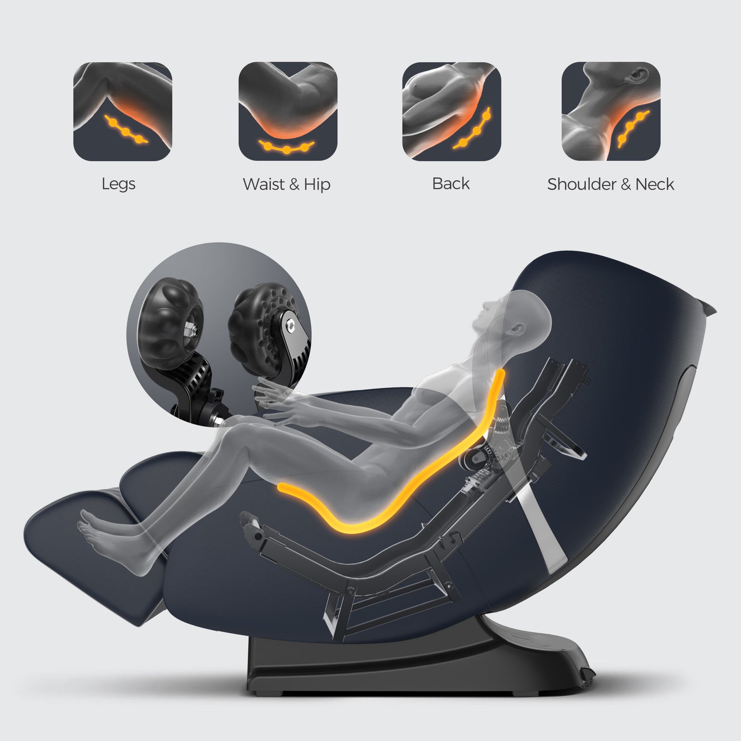 3D Shiatsu Zero Gravity Full Body Massage Chair with Waist Heating
