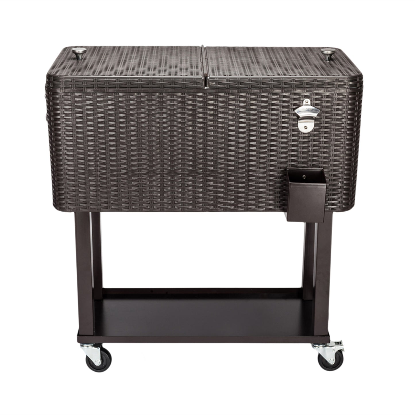 High Quality 80QT Rattan Cooler with Shelf - Square Legs