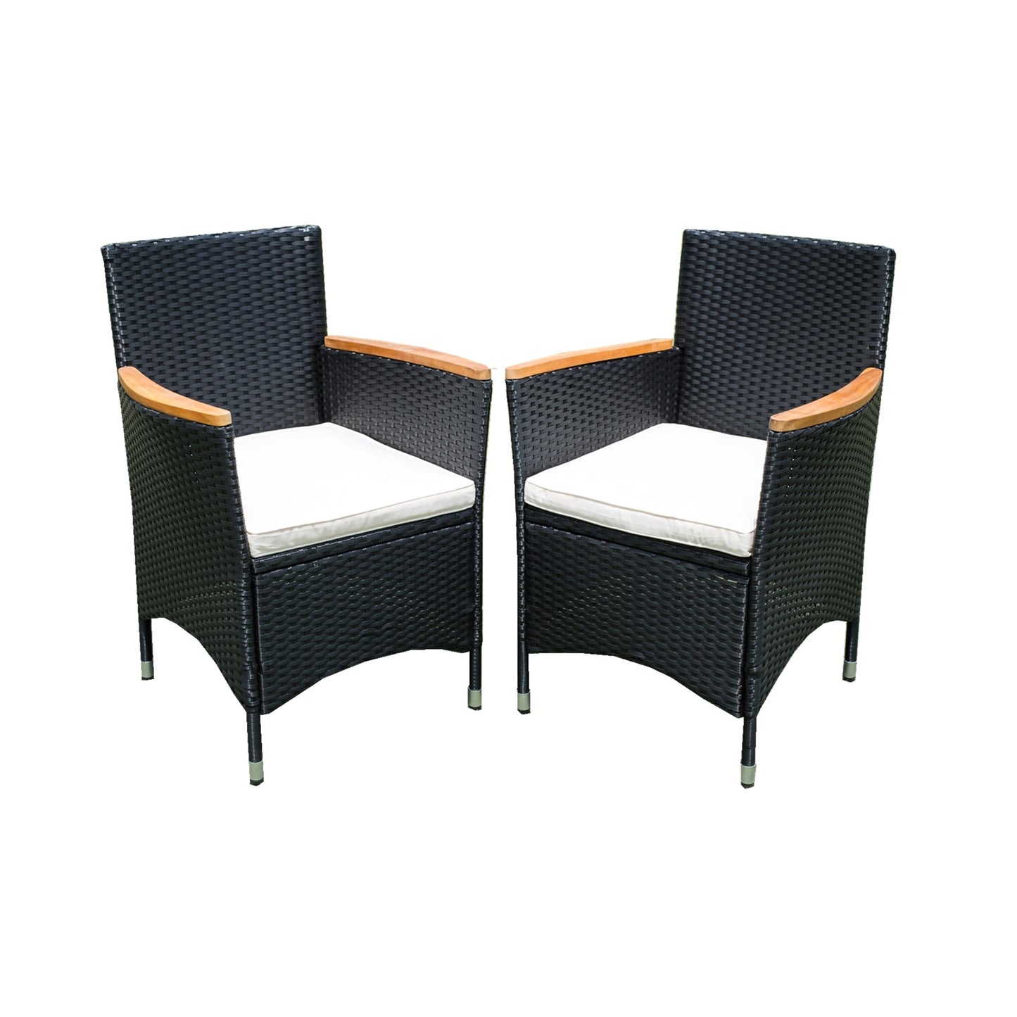 7 piece Outdoor Patio Wicker Dining Set Patio Wicker Furniture Dining Set w/Acacia Wood Top