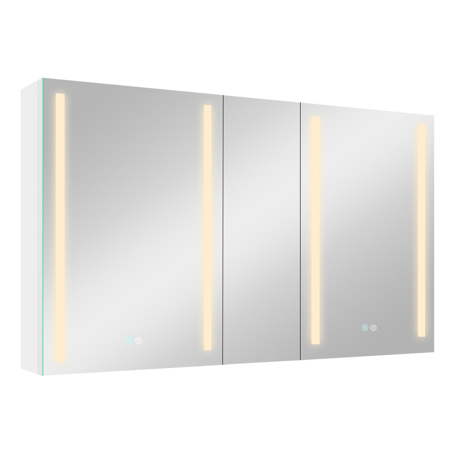 50x30 Inch LED Lighted Bathroom Medicine Cabinet - Double Door, Surface Mount