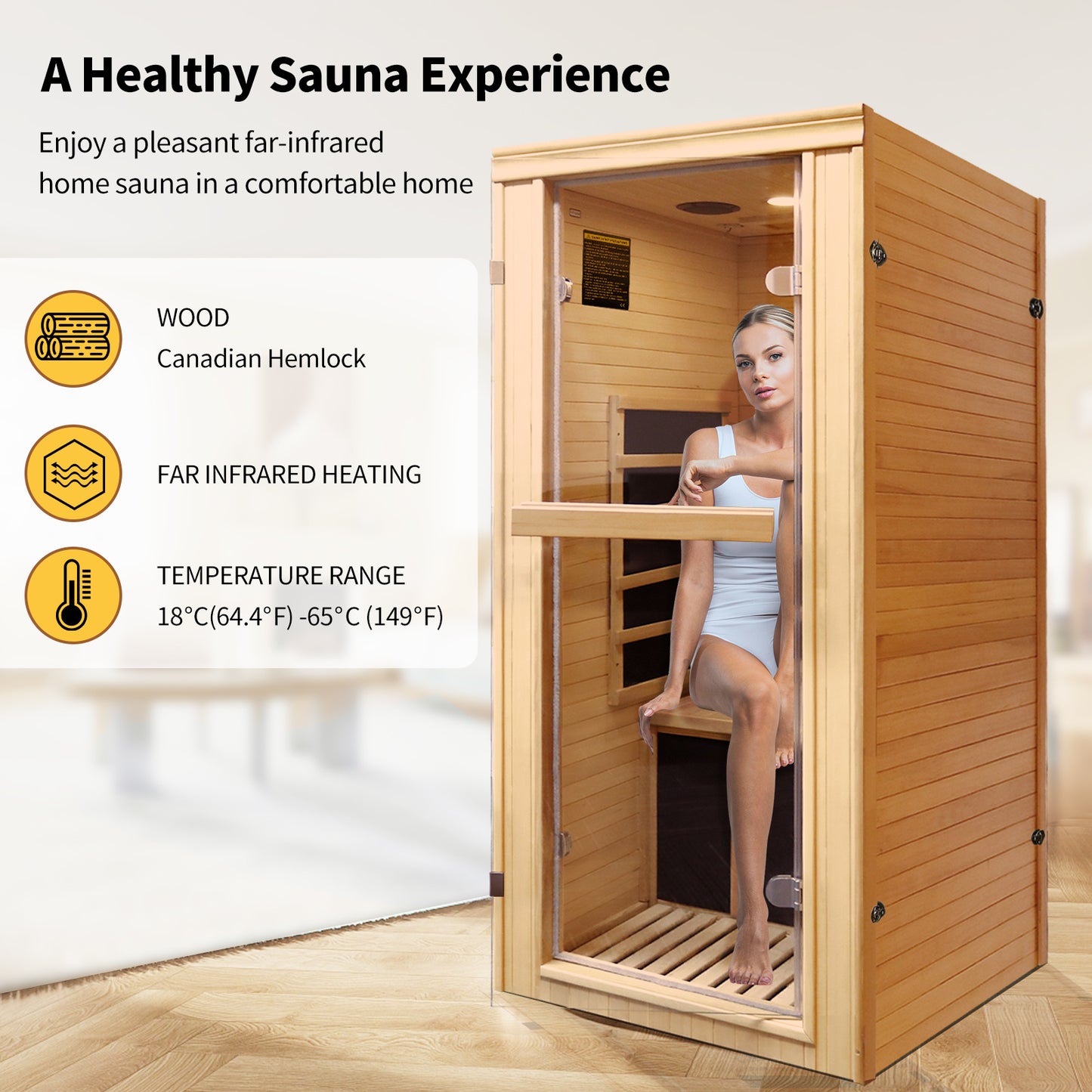Single Person Far-Infrared Sauna Room - Home Wellness