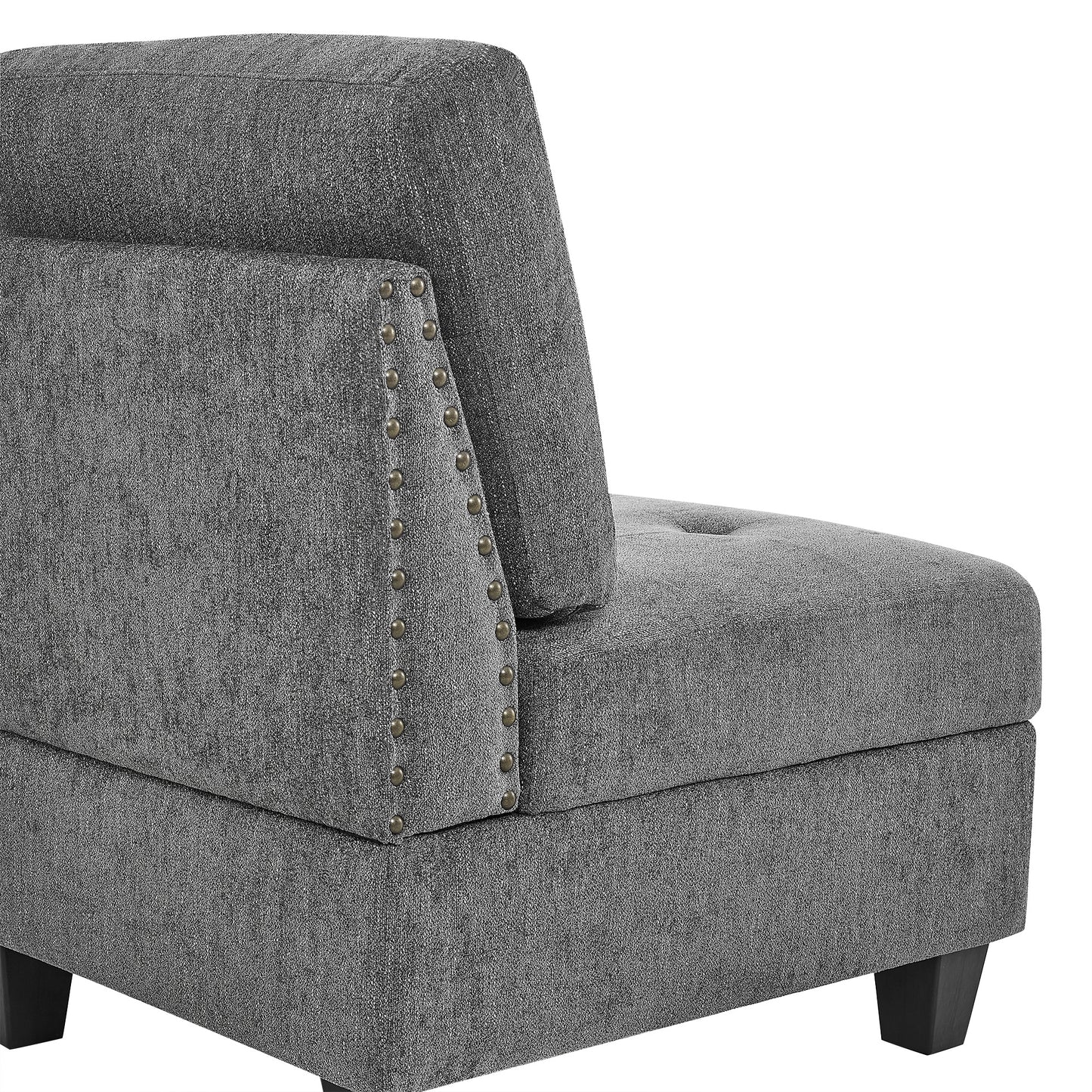 U-Shape Modular Sectional Sofa - DIY Combination, 12-Piece Set in Gray