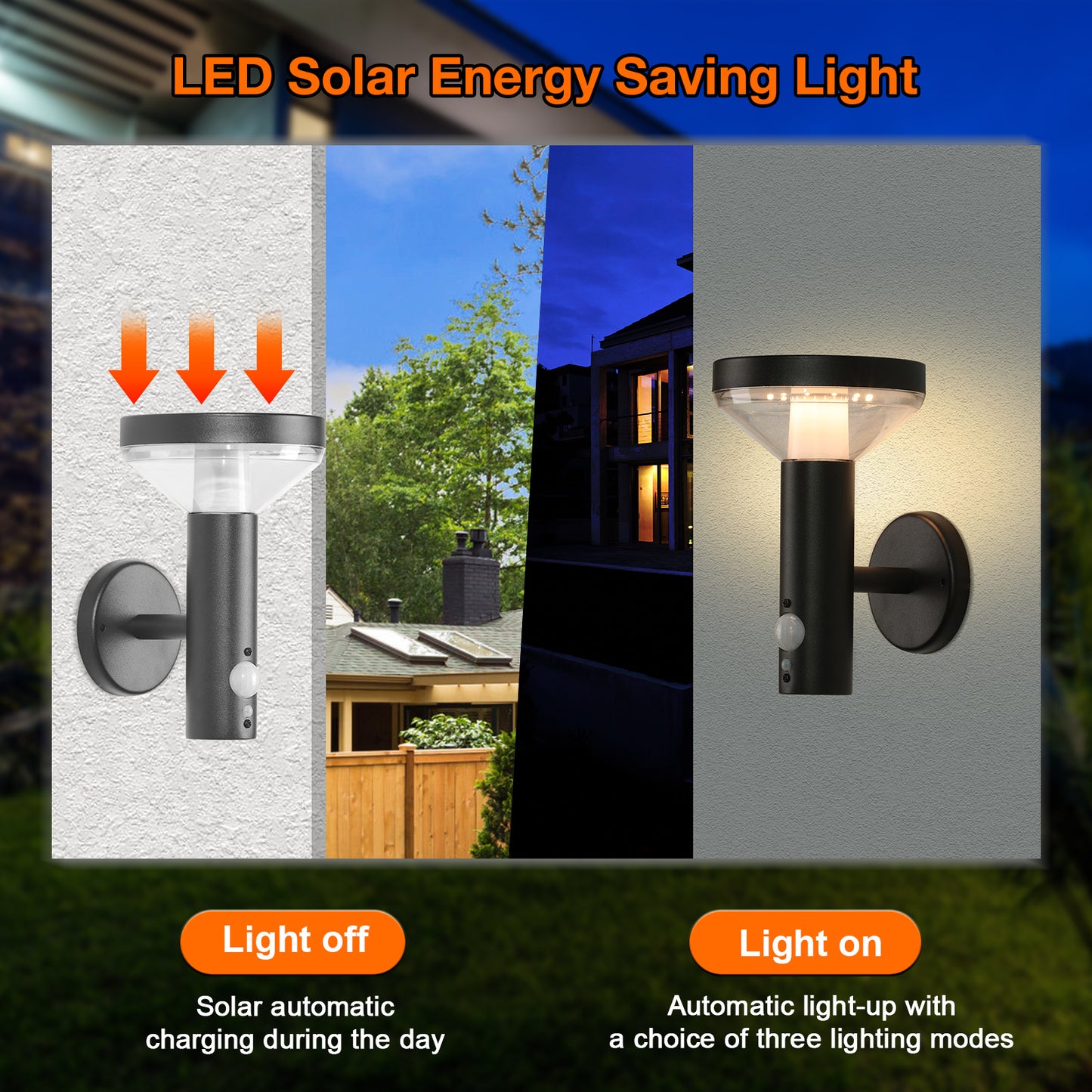 Solar Outdoor Wall Light - Dusk to Dawn LED Lantern