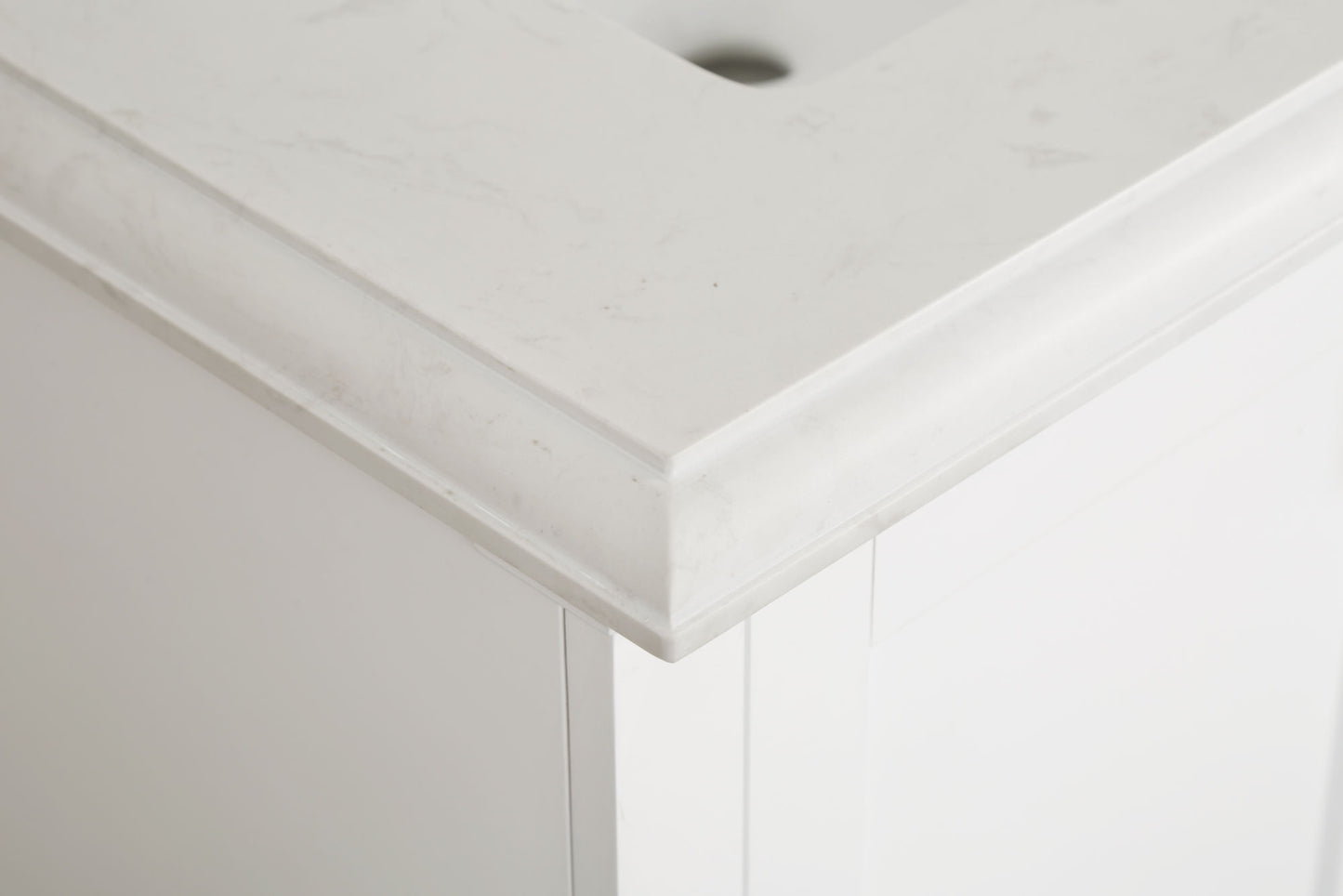 72-Inch White Vanity Sink Combo - Marble Countertop & Fully Assembled Bathroom Cabinet