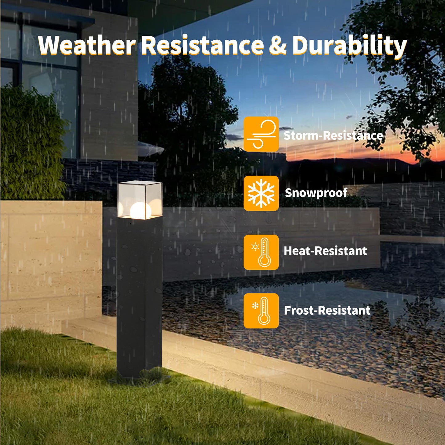 Landscape Path Lights with E26 Bulb Base - Modern Wired Pathway & Driveway Lights