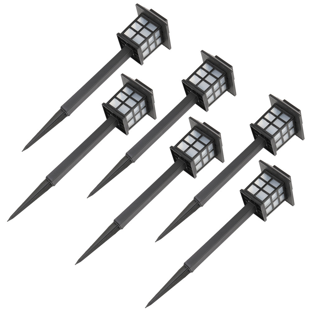 6pcs White LED Solar Lantern Torch Lights - Garden Landscape Lighting