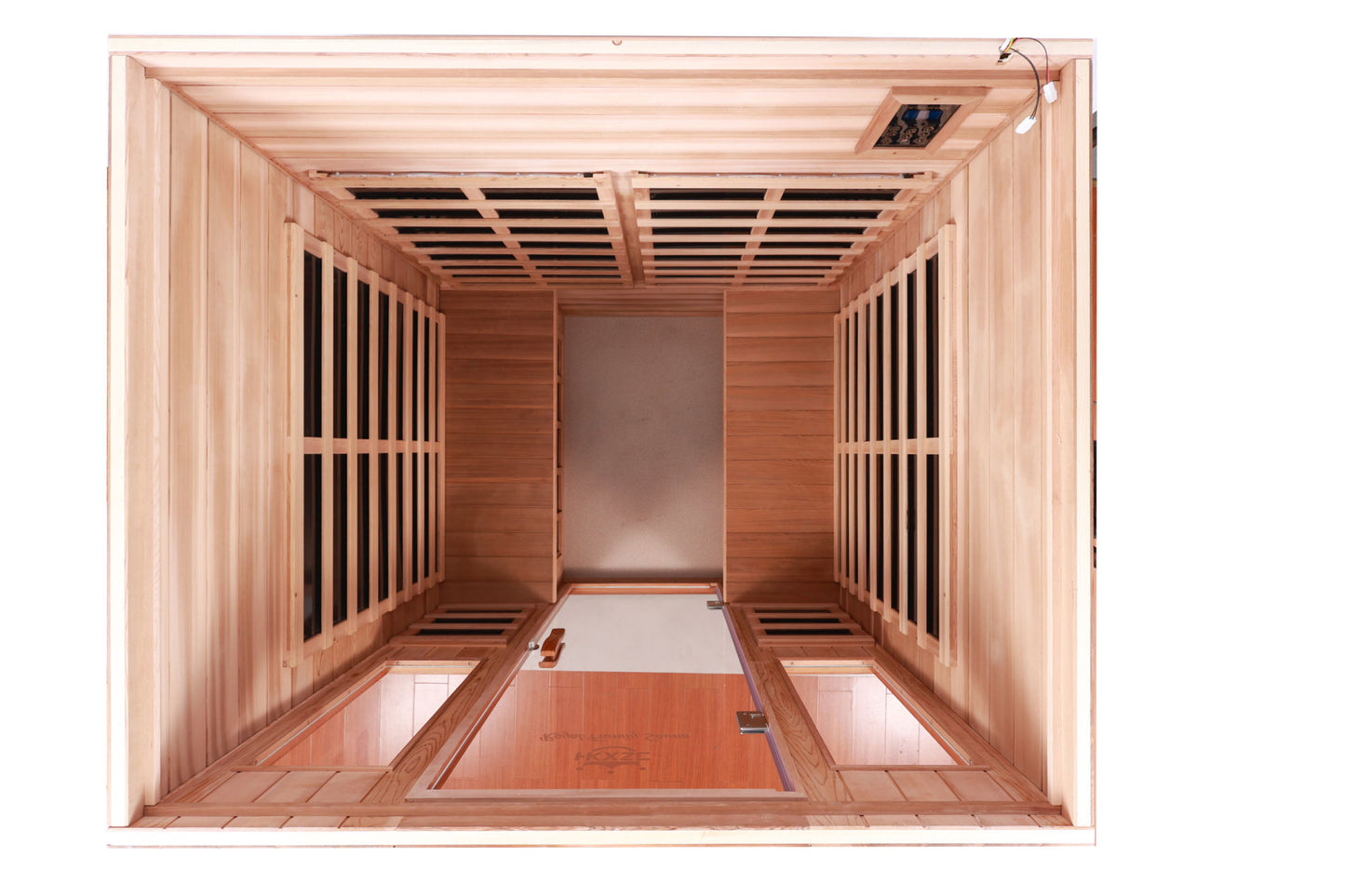 Four-Person Khaya Far-Infrared Outdoor Sauna Room - 6 Heating Panels, Bluetooth Audio