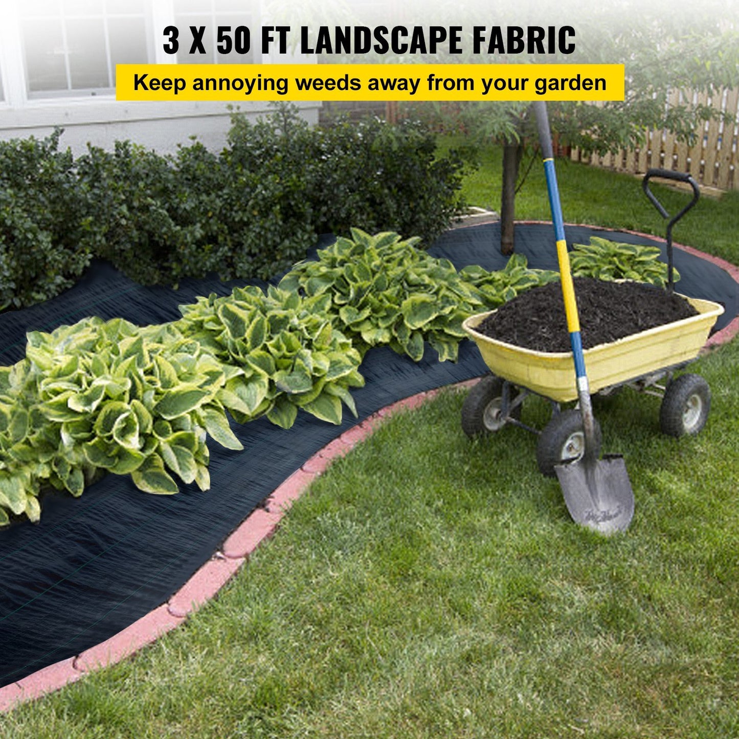 Premium Heavy Duty Weed Barrier Fabric - 3FT x 50FT, 5OZ Woven Control