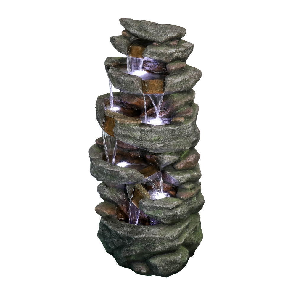 40.5" High Rocks Outdoor Water Fountain with LED Lights