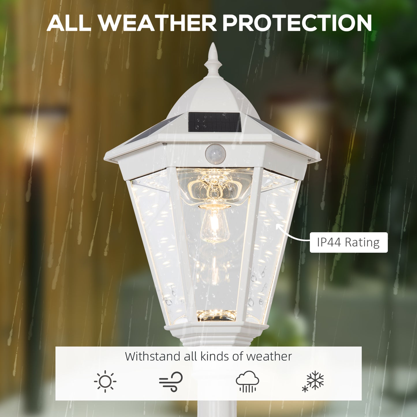 77" Solar Lamp Post Light - Waterproof Outdoor Vintage Street Lamp