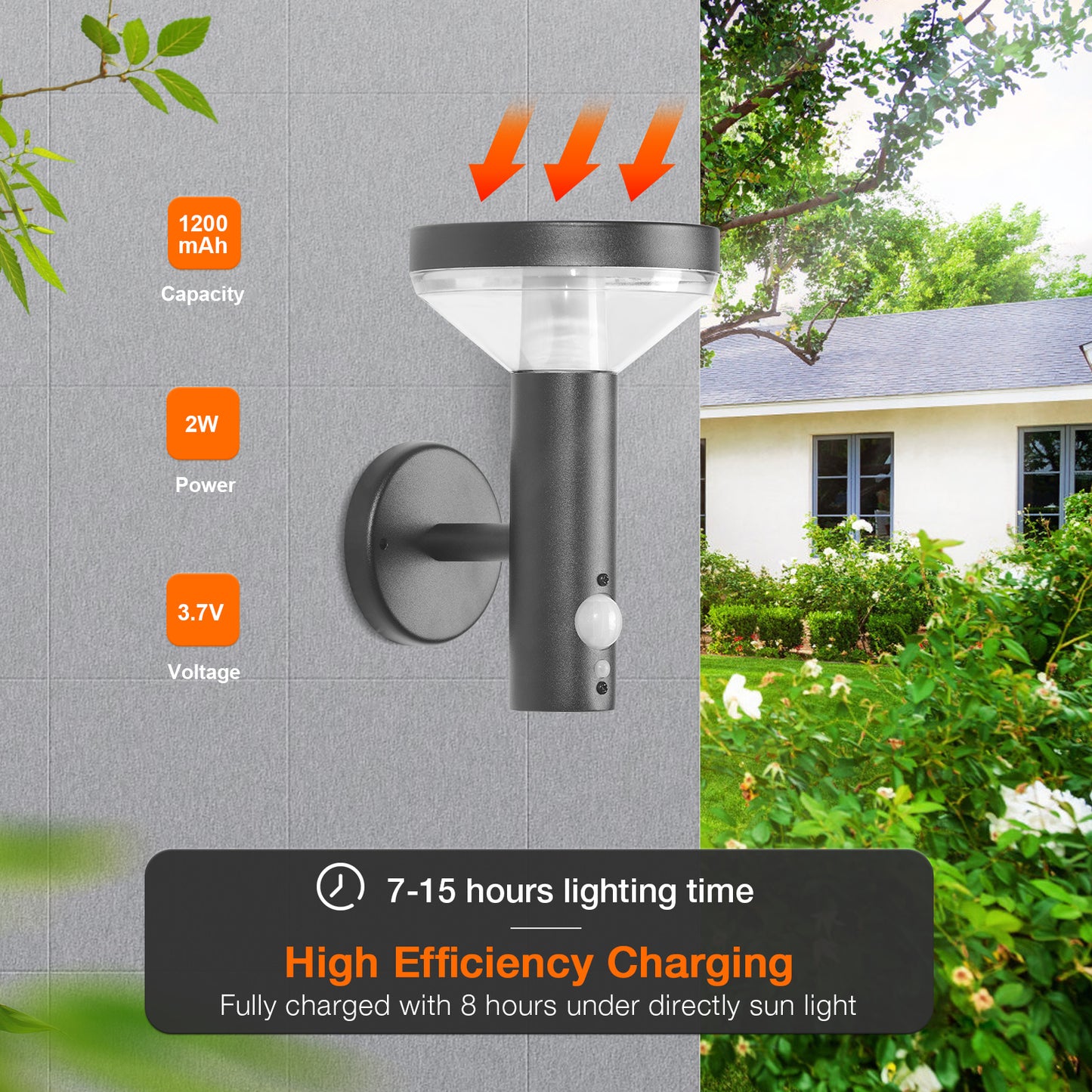 Solar Outdoor Wall Light - Dusk to Dawn LED Lantern