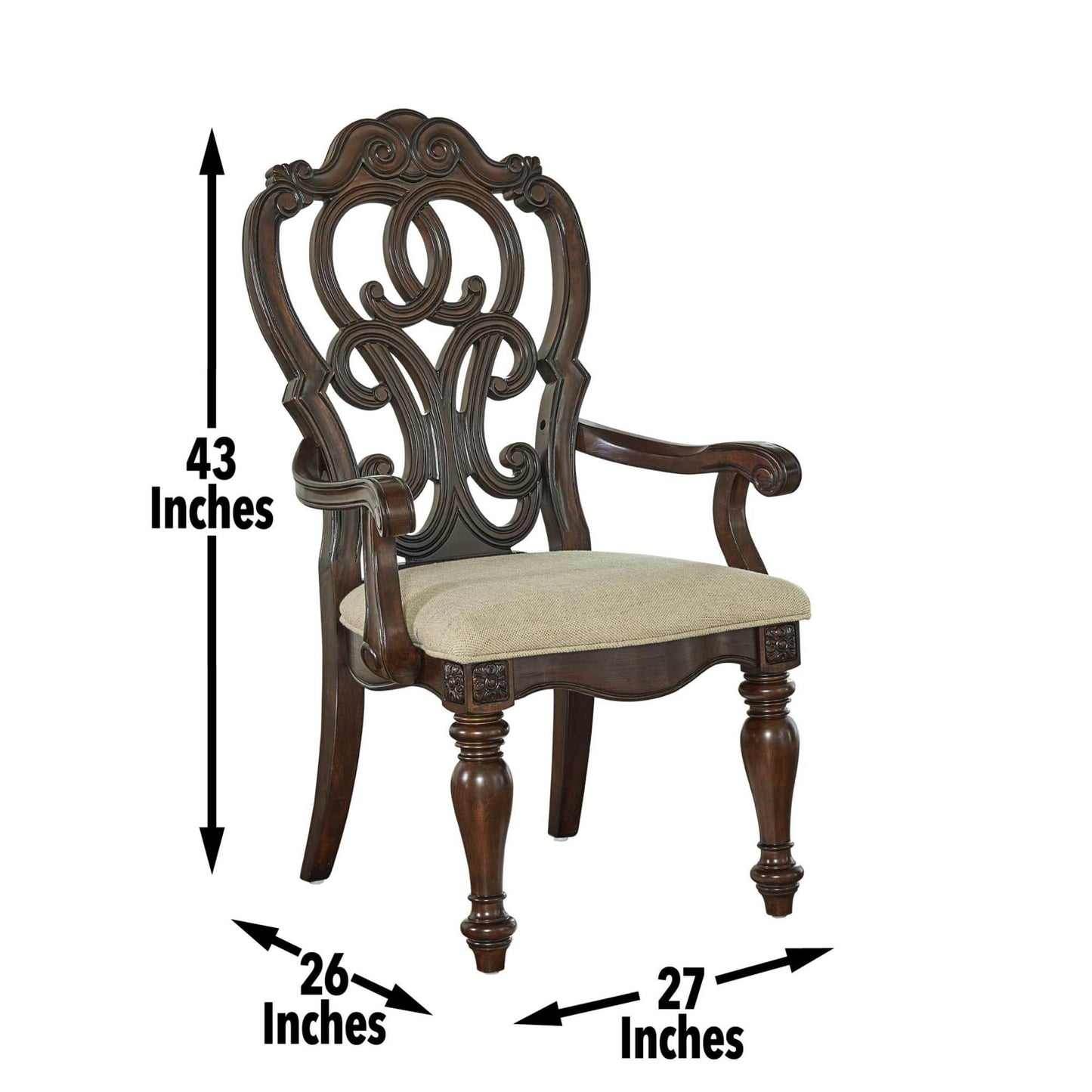 9-Piece Dining Set - Brown (Dining Table, 6 Side Chairs, 2 Arm Chairs)