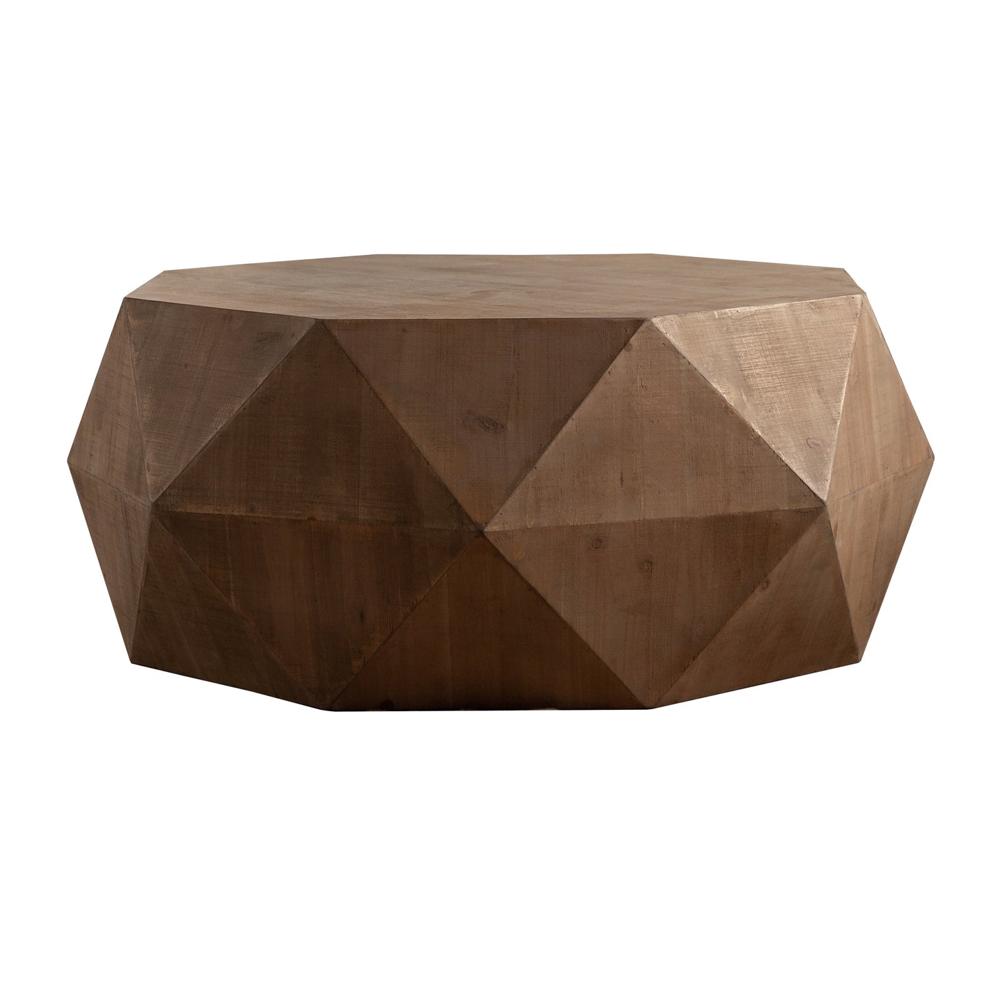 38" American Retro Style Coffee Table with Embossed Pattern Design
