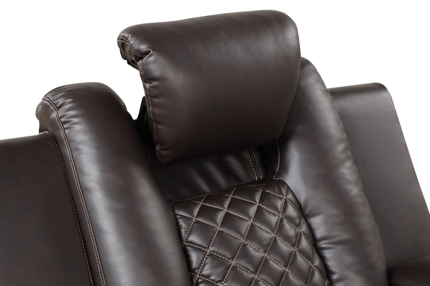 LED & Power Recliner 3 PC Living Room Set - Faux Leather in Brown