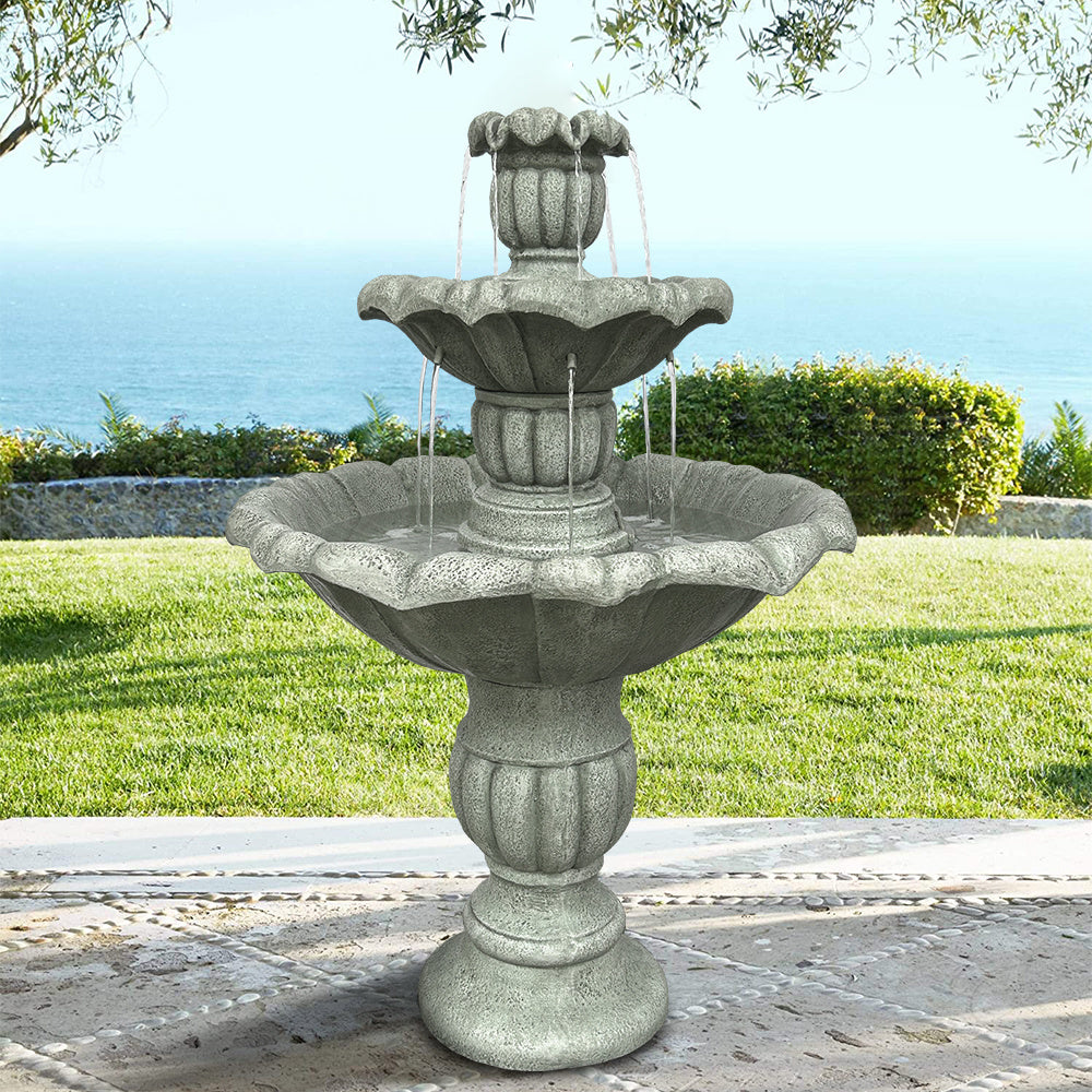 39.3" Outdoor Concrete Floor Water Fountain - Submersible Electric Pump