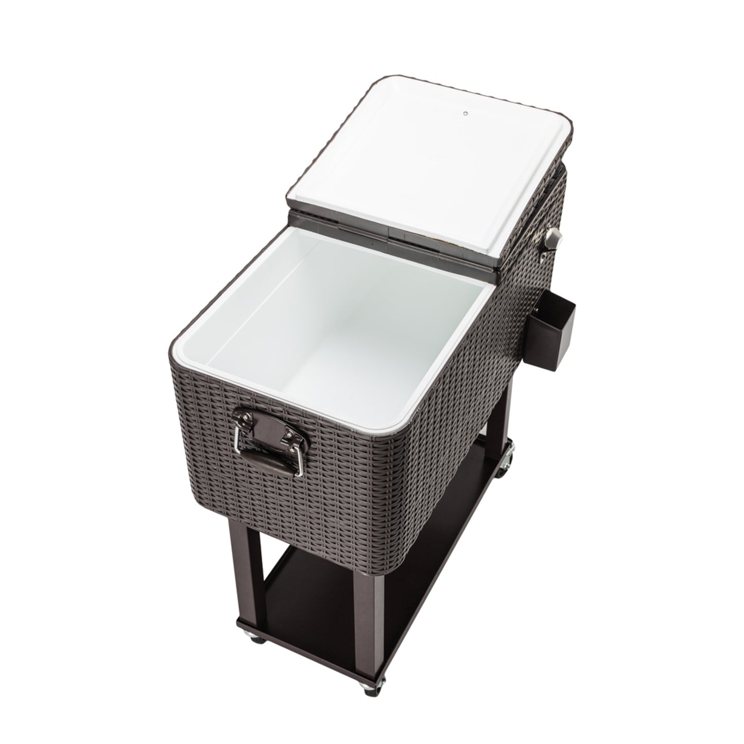 High Quality 80QT Rattan Cooler with Shelf - Square Legs