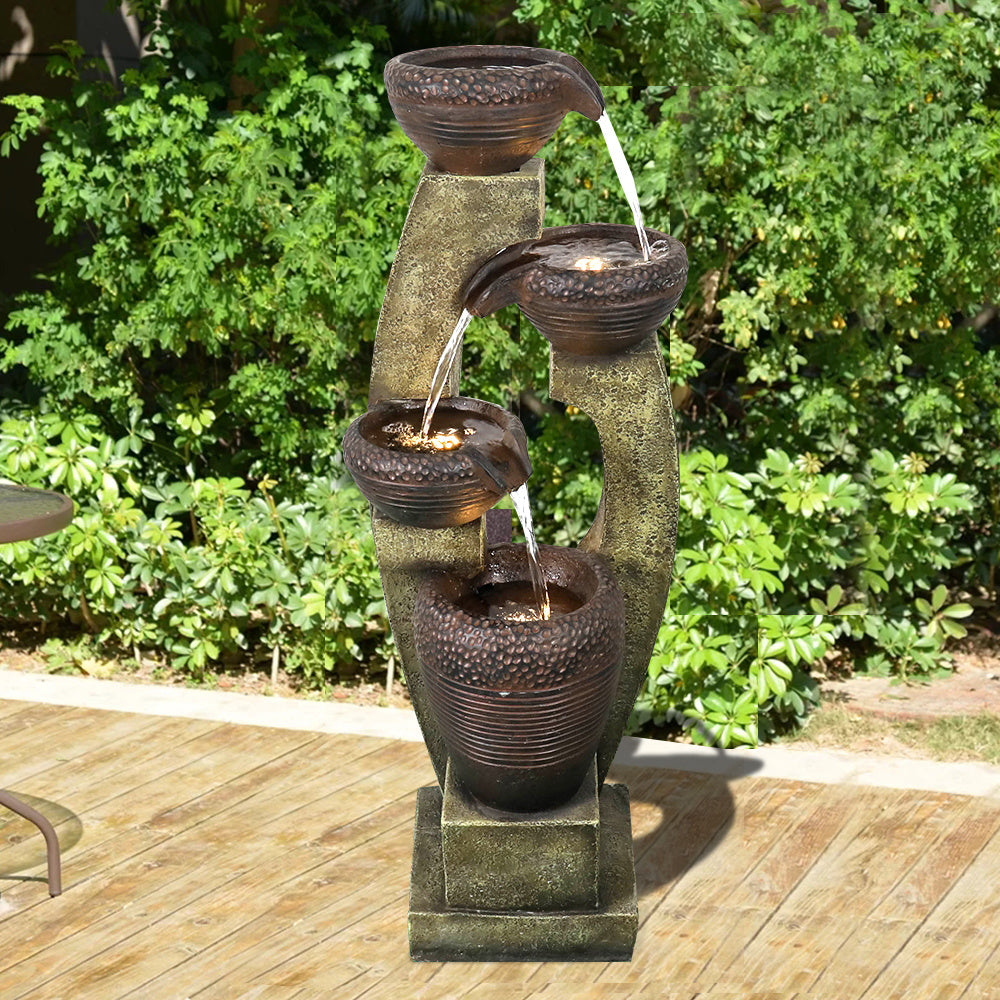 40" Tall Modern Outdoor Fountain - Contemporary Garden & Patio Decor