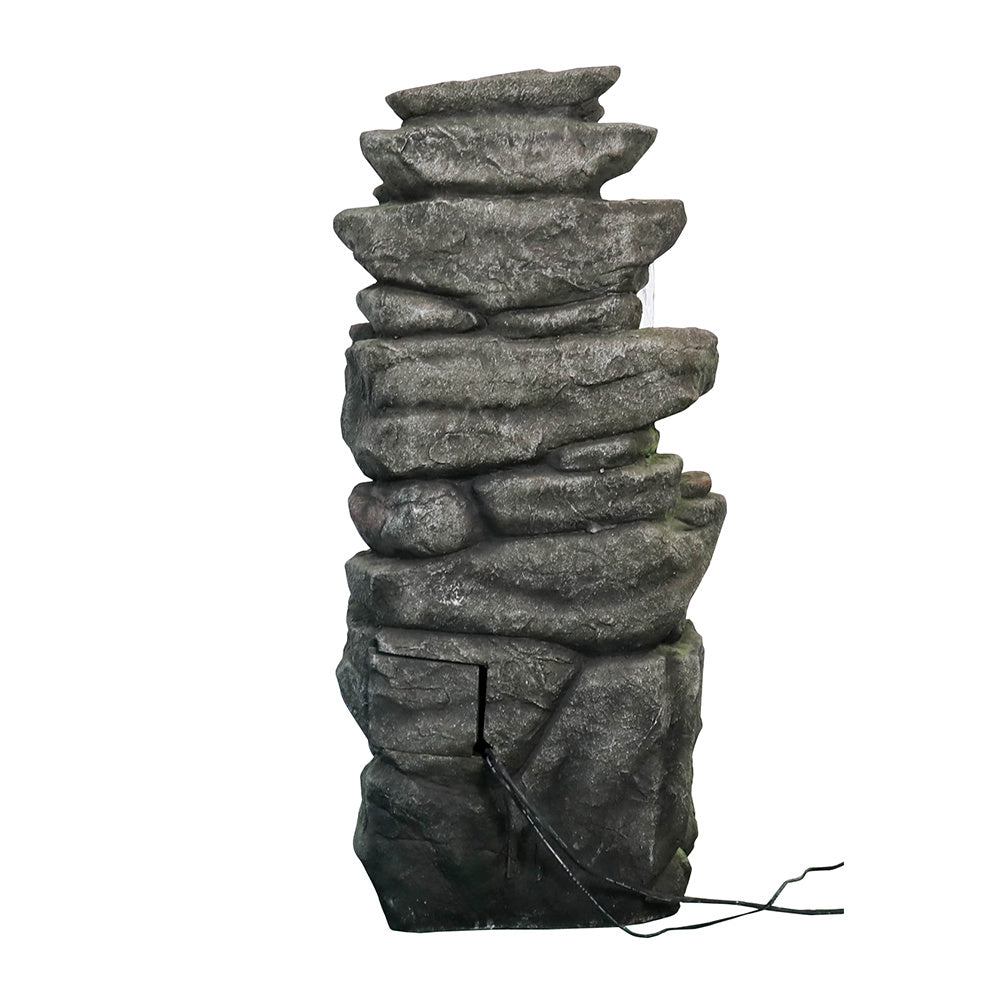 40.5" High Rocks Outdoor Water Fountain with LED Lights