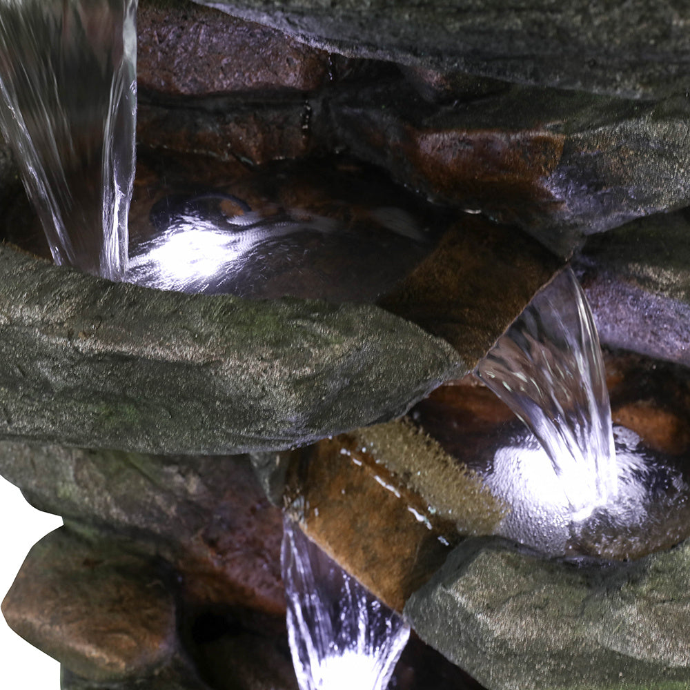 40.5" High Rocks Outdoor Water Fountain with LED Lights