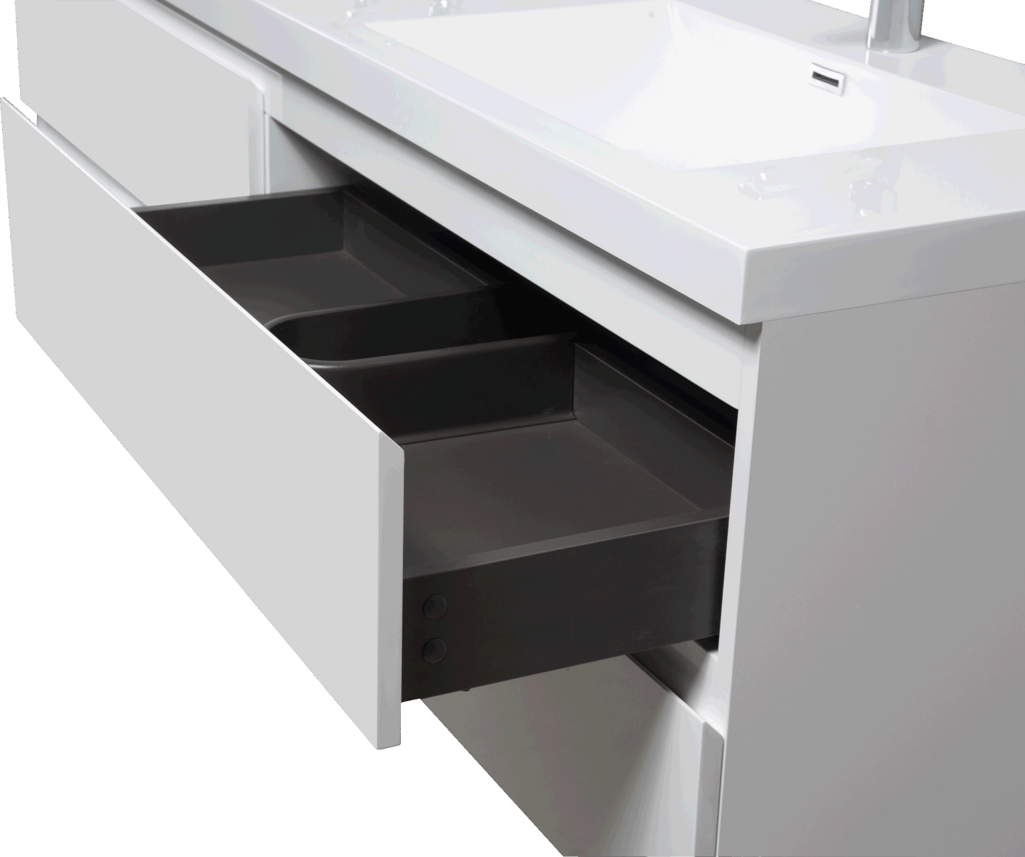72" Floating Bathroom Vanity with Sink - Modern Wall-Mounted Cabinet