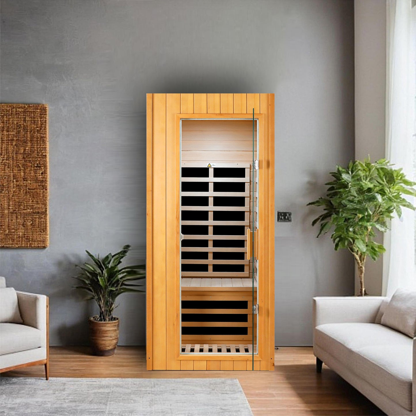 Hemlock One-Person Far Infrared Sauna Room - Roof Embedded Indoor Sauna