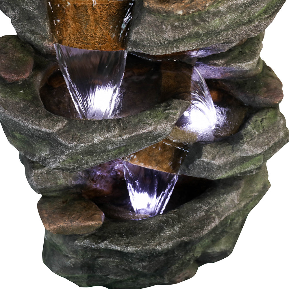 40.5" High Rocks Outdoor Water Fountain with LED Lights