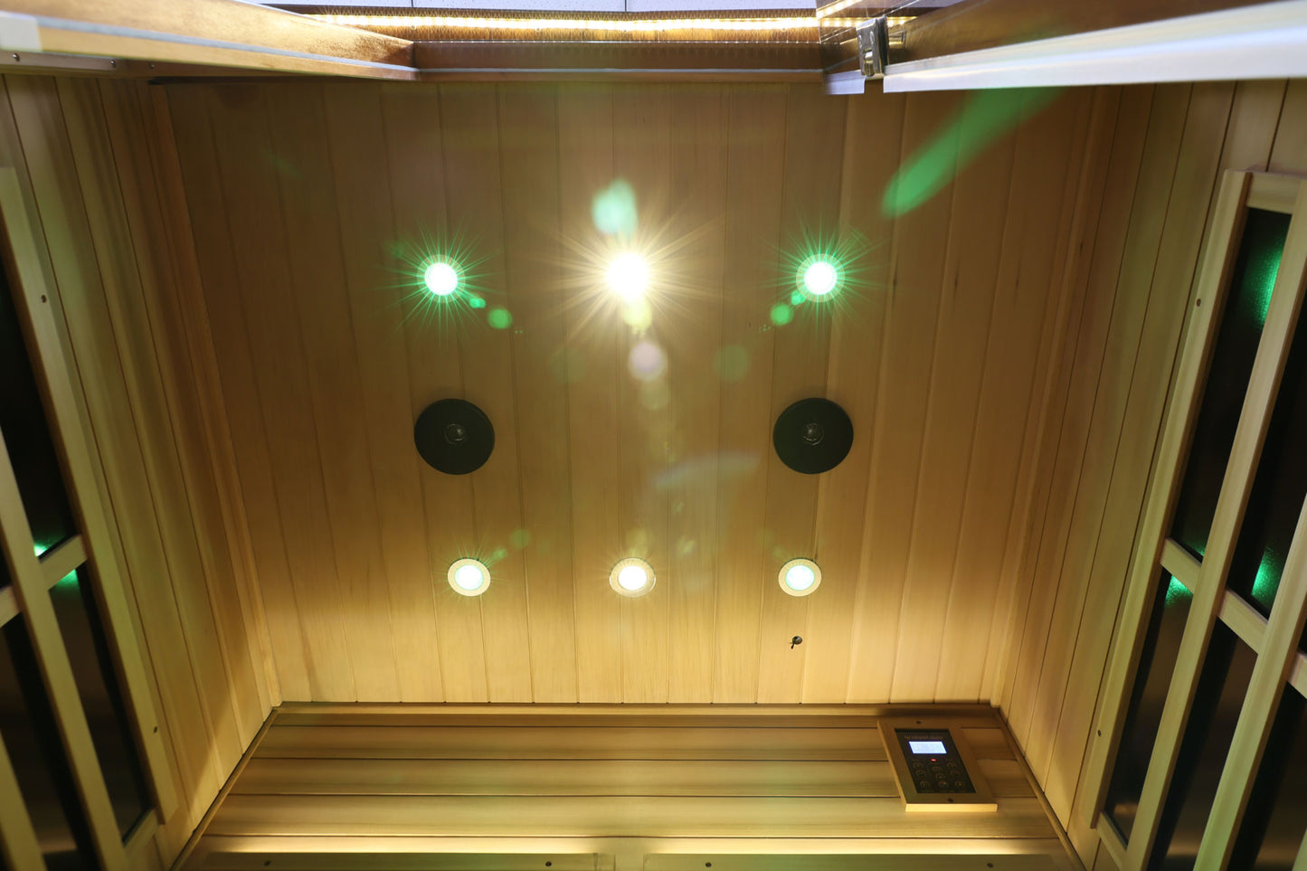 Four-Person Khaya Far-Infrared Outdoor Sauna Room - 6 Heating Panels, Bluetooth Audio