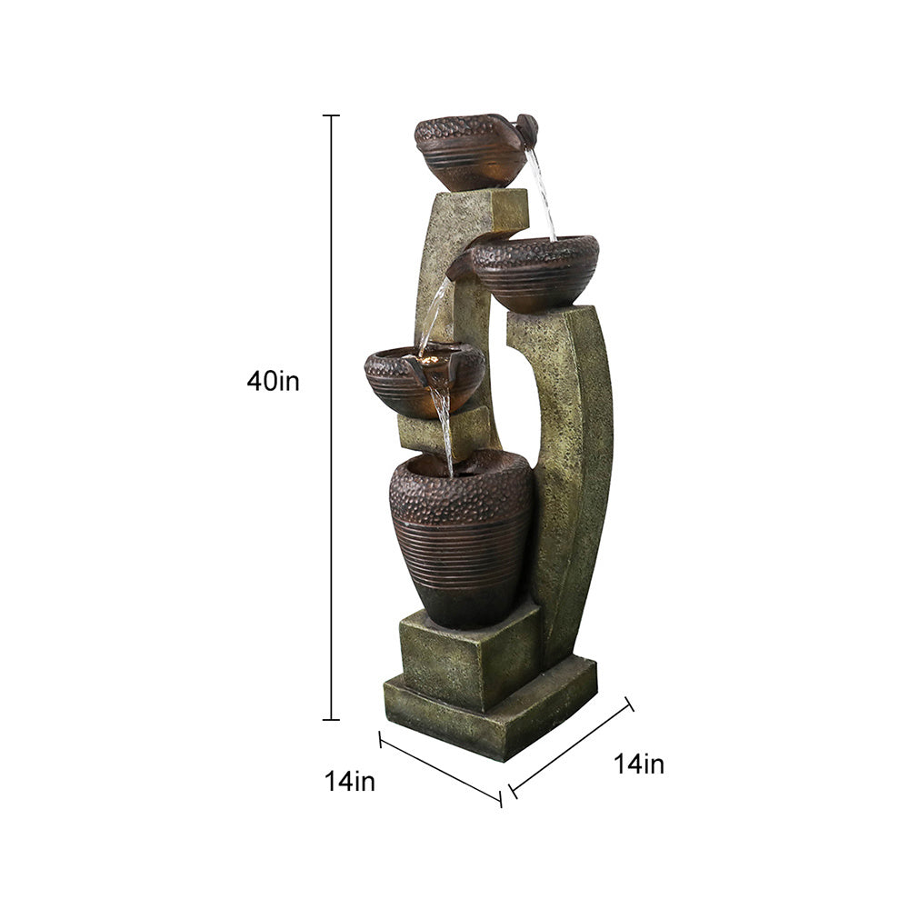 40" Tall Modern Outdoor Fountain - Contemporary Garden & Patio Decor