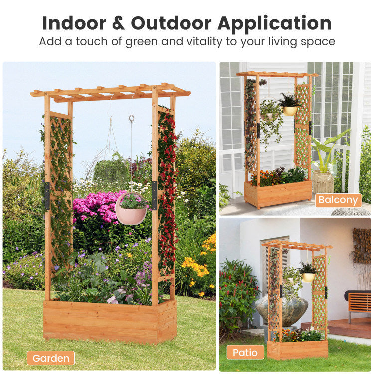Raised Garden Bed with Arch Trellis - Perfect for Climbing Plants