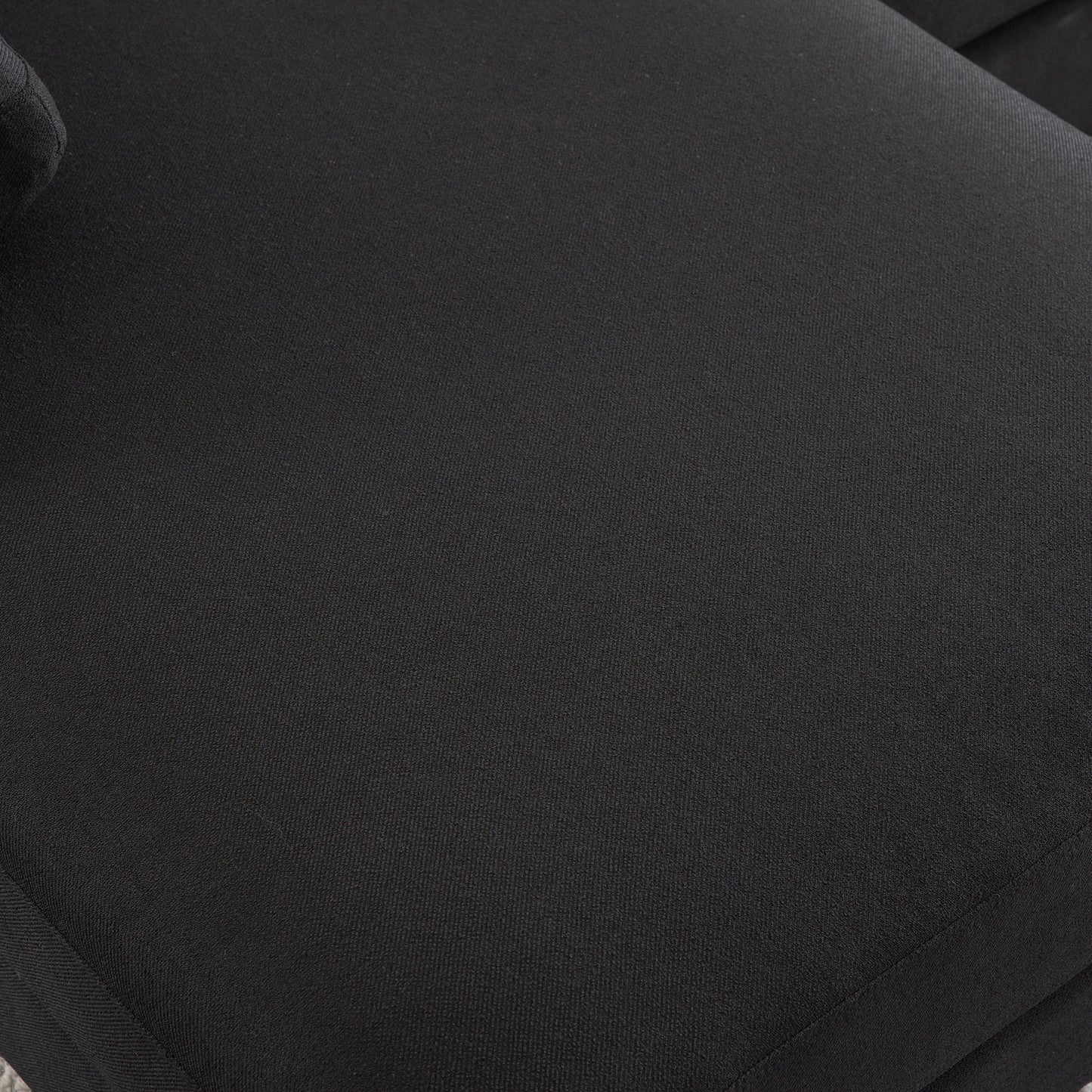U-Shaped 4-Seat Modular Sofa - Black Linen with Golden Feet
