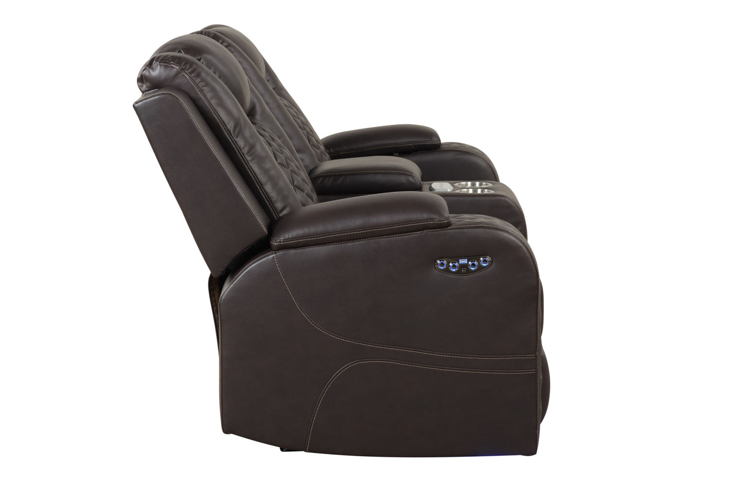 LED & Power Recliner 3 PC Living Room Set - Faux Leather in Brown