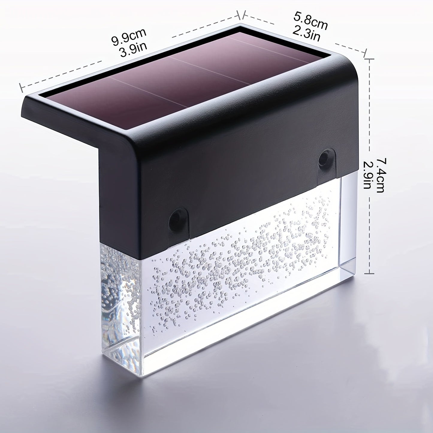 LED Solar Wall Lights - Color Changing Step Lights with Crystal Bubbles
