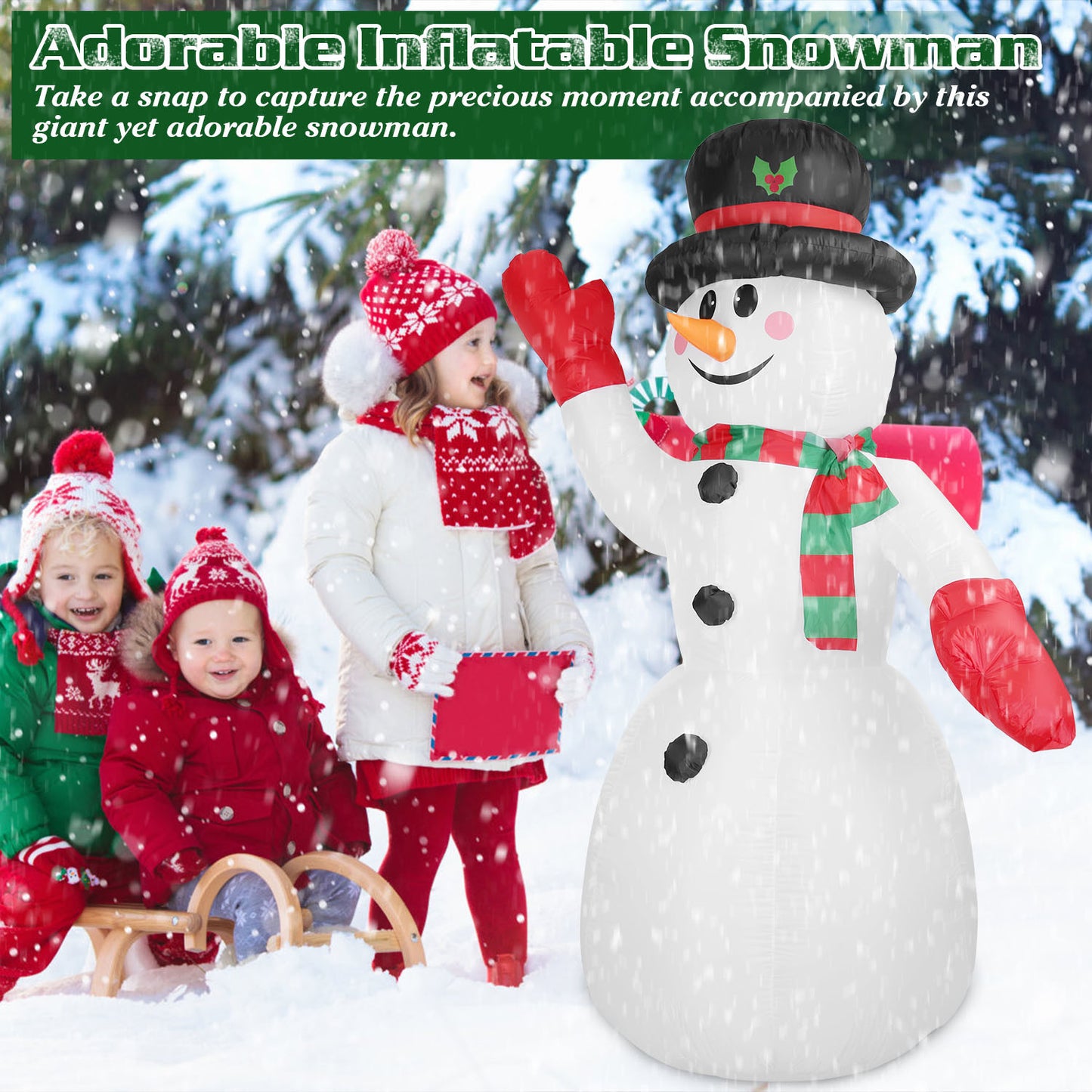7.9FT Christmas Inflatable Giant Snowman | Snowman Decoration