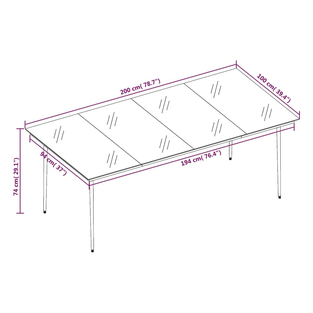 7-Piece Patio Dining Set - Dark Gray