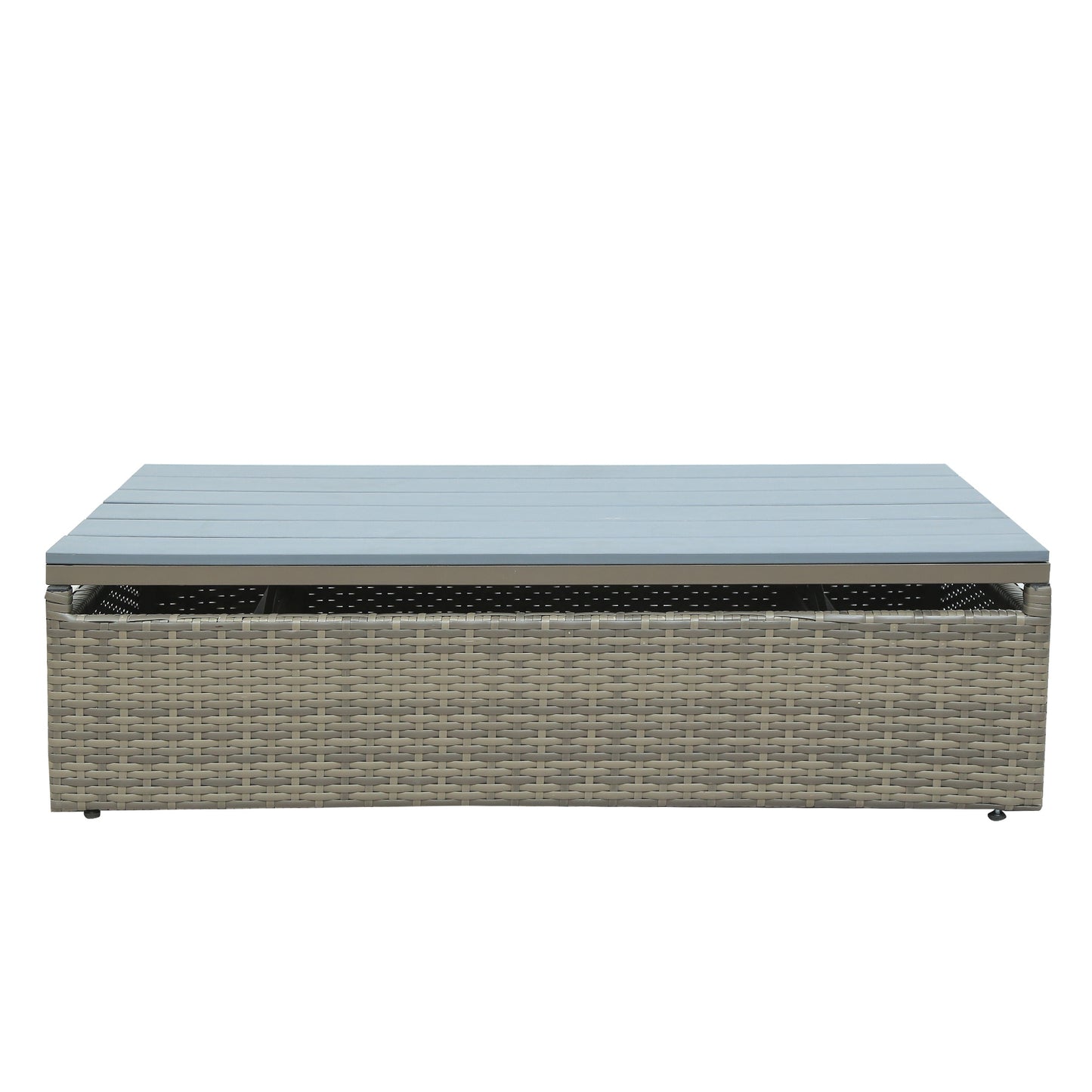 5-Piece Patio Wicker Furniture Set - Sofa, Ottomans & Lift Top Table