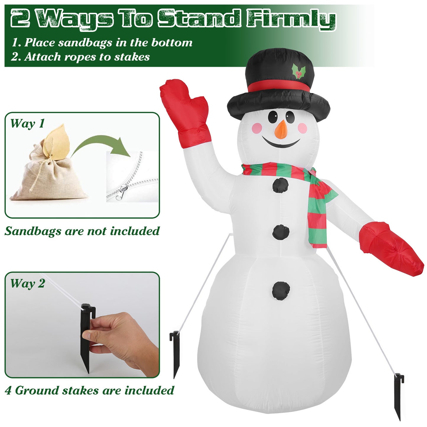 7.9FT Christmas Inflatable Giant Snowman | Snowman Decoration