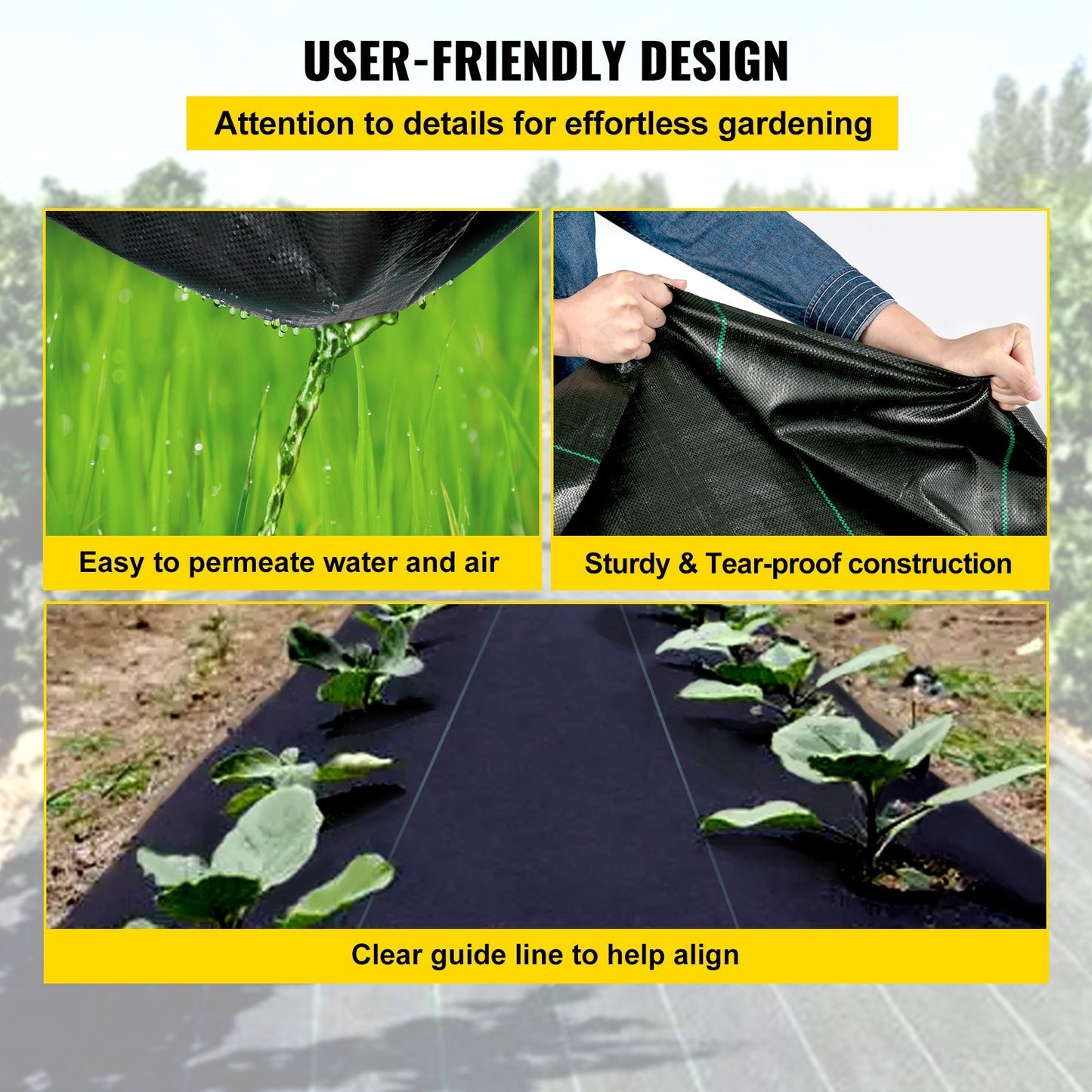 Premium Heavy Duty Weed Barrier Fabric - 3FT x 50FT, 5OZ Woven Control