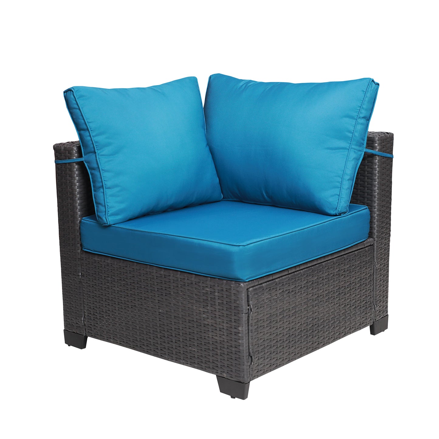 7-Piece Outdoor Garden Patio Furniture - PE Rattan Wicker Sofa Set & Coffee Table
