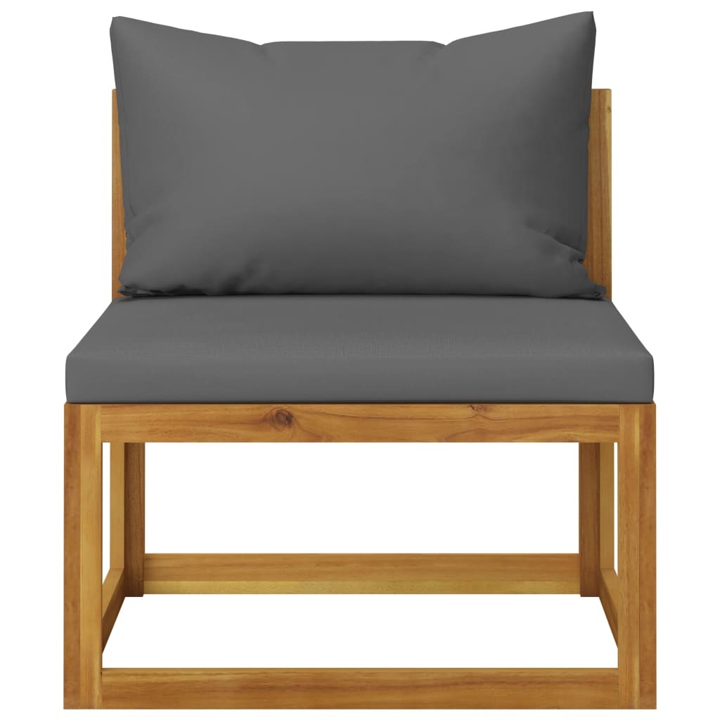 5-Piece Patio Lounge Set with Cushions - Solid Acacia Wood