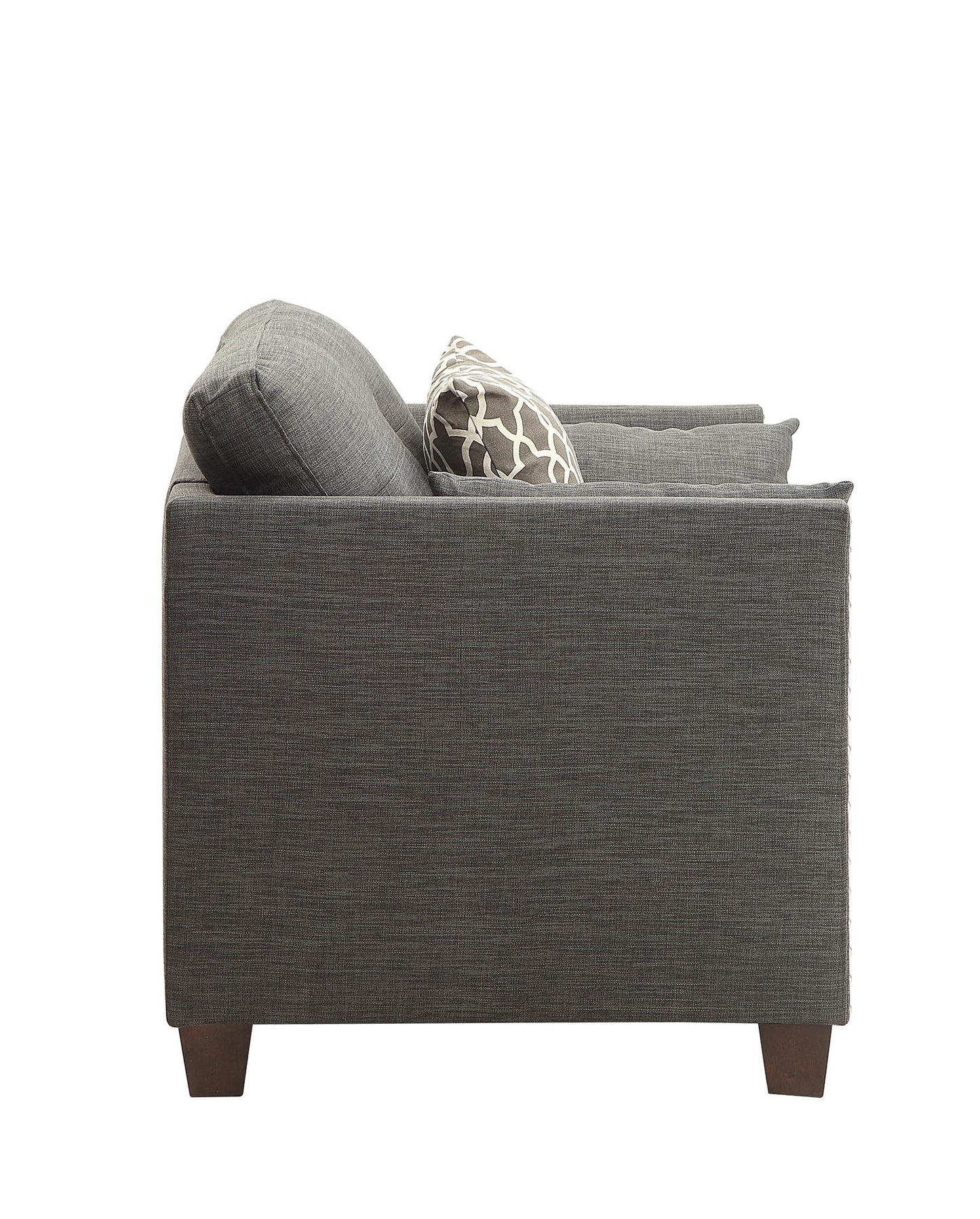 Accent Chair with 3 Pillows in a Light Charcoal Linen