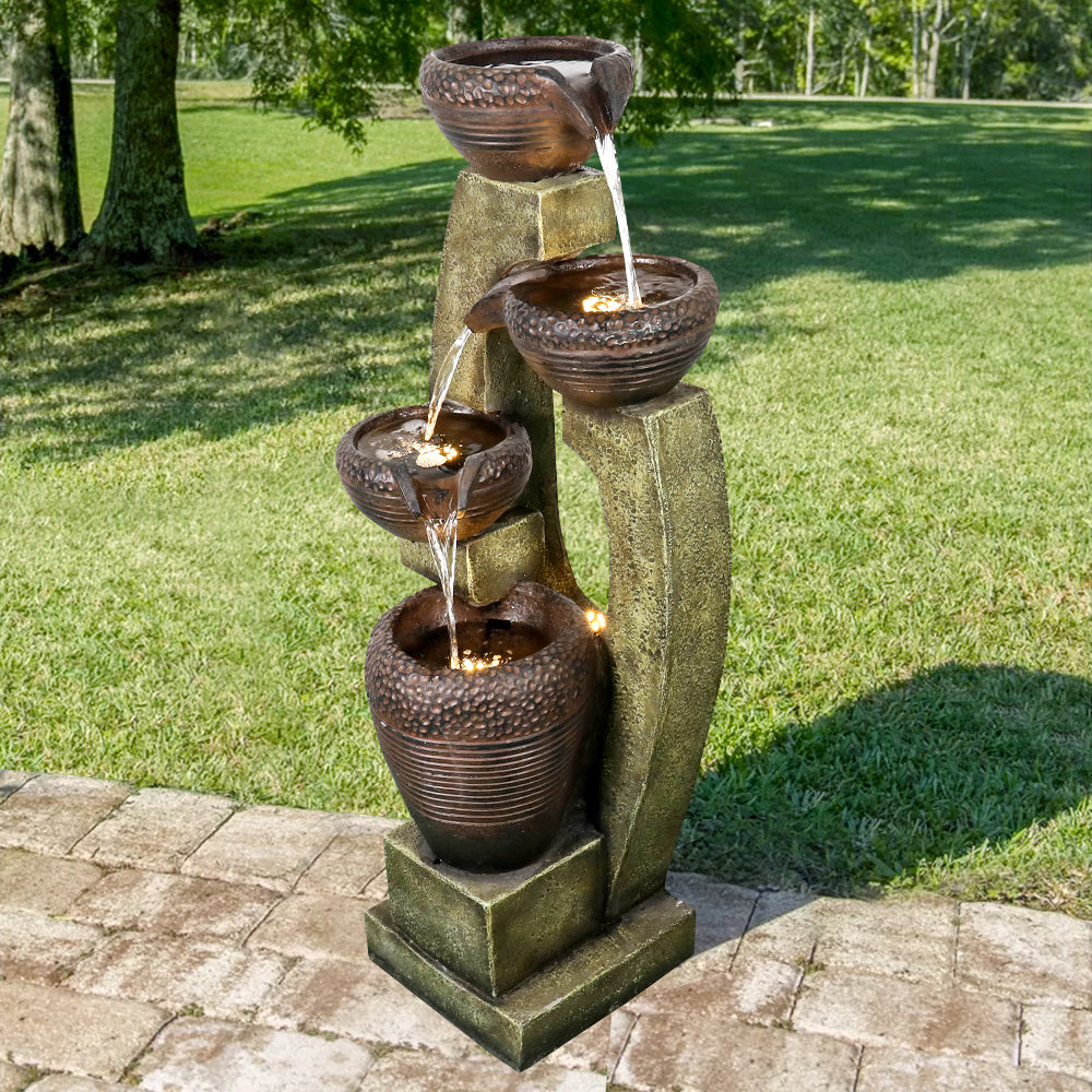 40" Tall Modern Outdoor Fountain - Contemporary Garden & Patio Decor