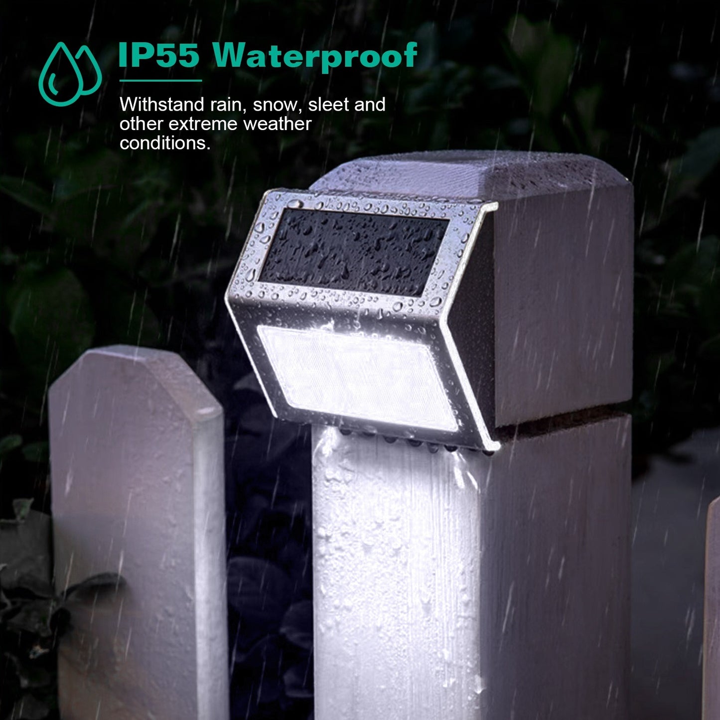 6-Pack Solar Step Lights - Stainless Steel Outdoor LED Deck & Fence Lamps