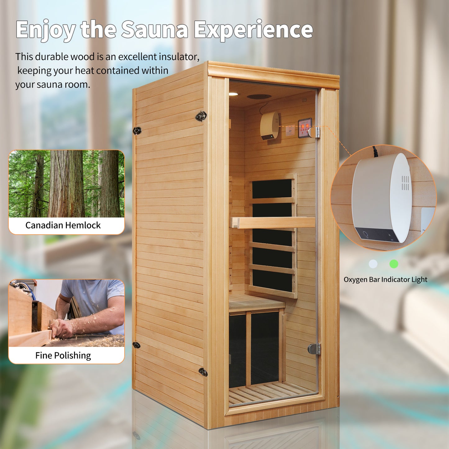 Single Person Far-Infrared Sauna Room - Home Wellness