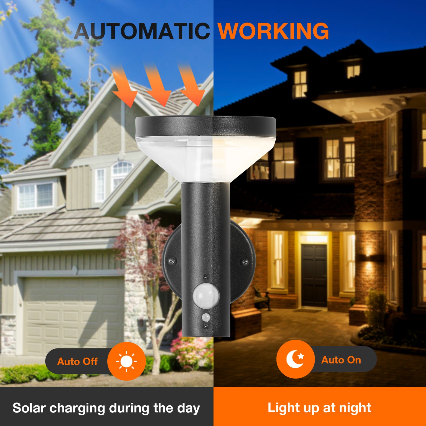 Solar Outdoor Wall Light - Dusk to Dawn LED Lantern