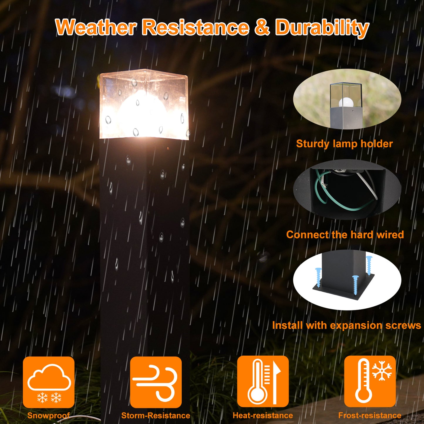 Landscape Path Lights with E26 Bulb Base - Modern Wired Pathway & Driveway Lights