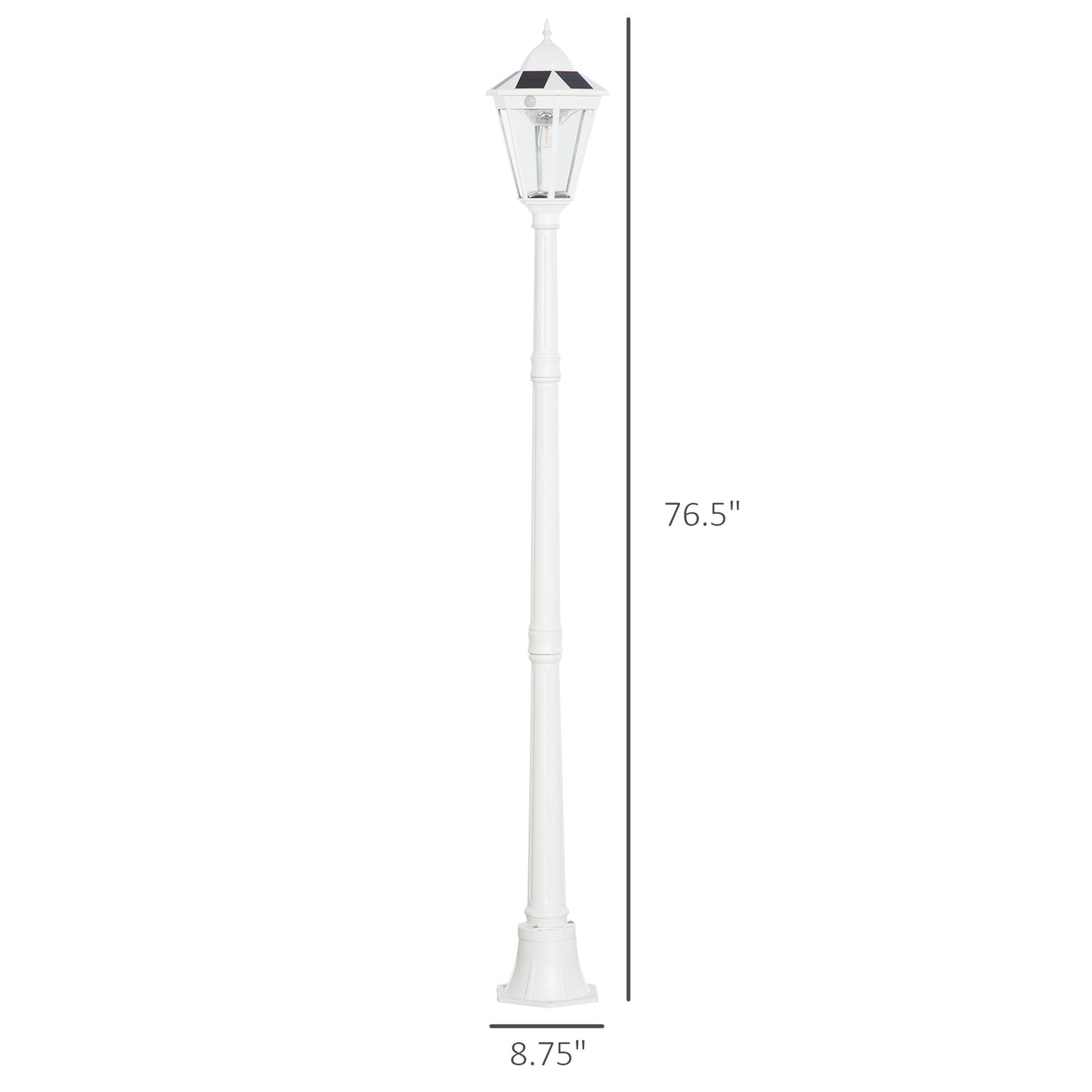77" Solar Lamp Post Light - Waterproof Outdoor Vintage Street Lamp