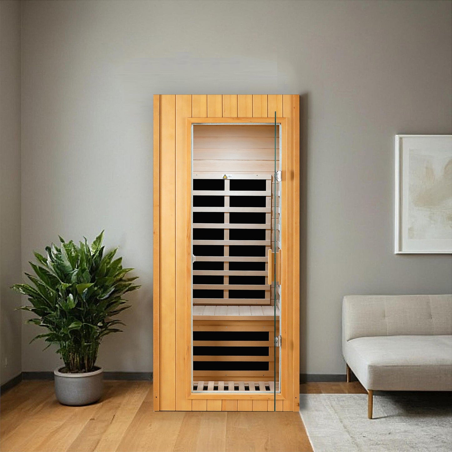 Hemlock One-Person Far Infrared Sauna Room - Roof Embedded Indoor Sauna
