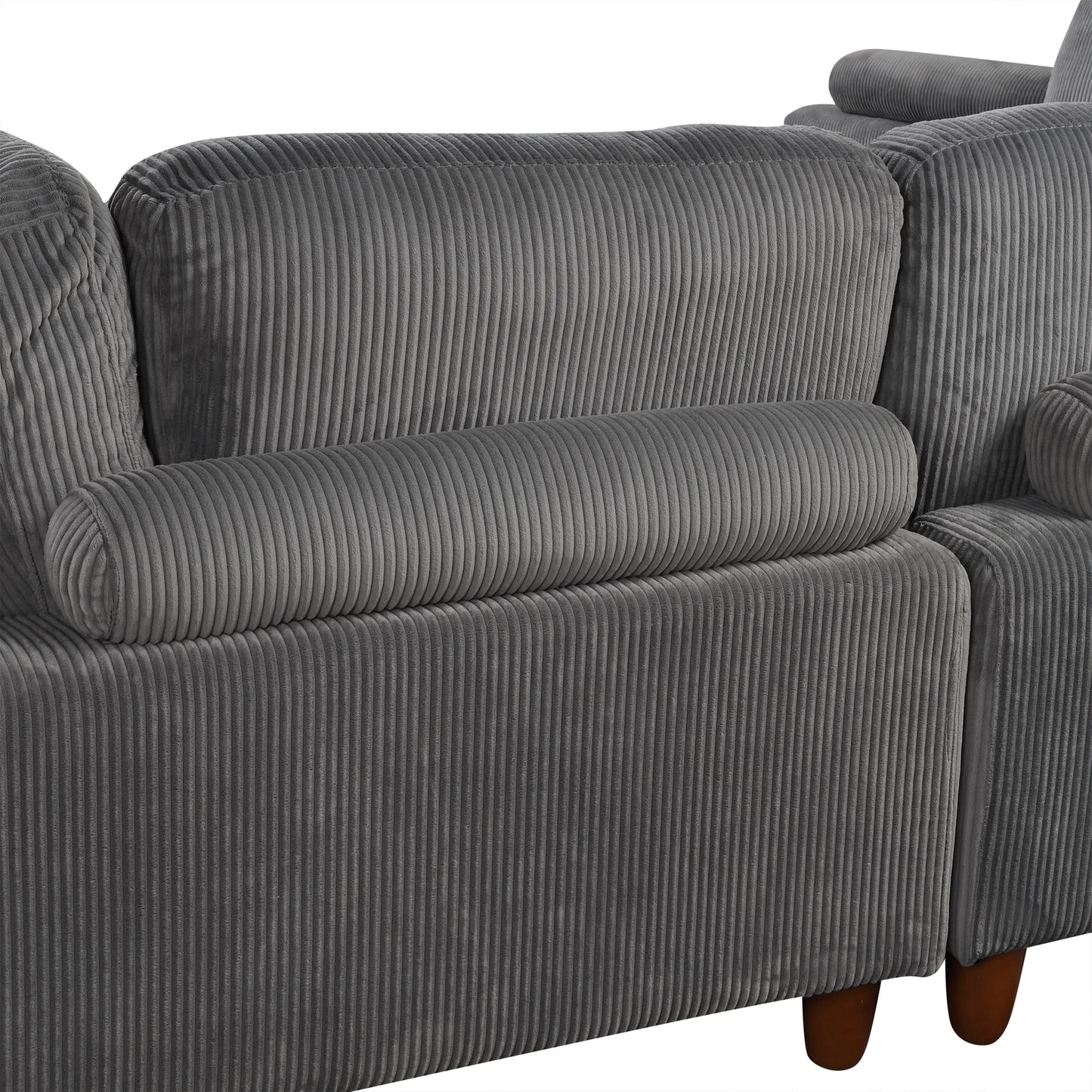 U-Style Modular Sectional Sofa with Ottoman - 163" L-Shaped Corner (6-Seater)